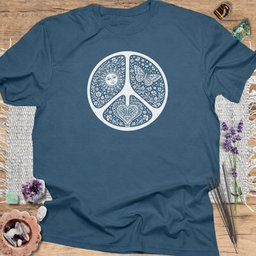 Vintage Floral Peace Sign T Shirt Gift For Yoga Lover