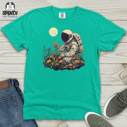 Astronaut Floral Discovery Heavy Cotton Comfort Colors Tee Gift For Animal Lover