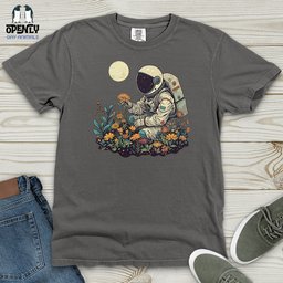 Astronaut Floral Discovery Heavy Cotton Comfort Colors Tee Gift For Animal Lover