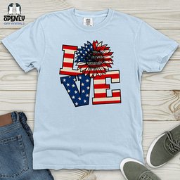 Liberty Love Floral Heavy Cotton Comfort Colors Tee Gift For Animal Lover