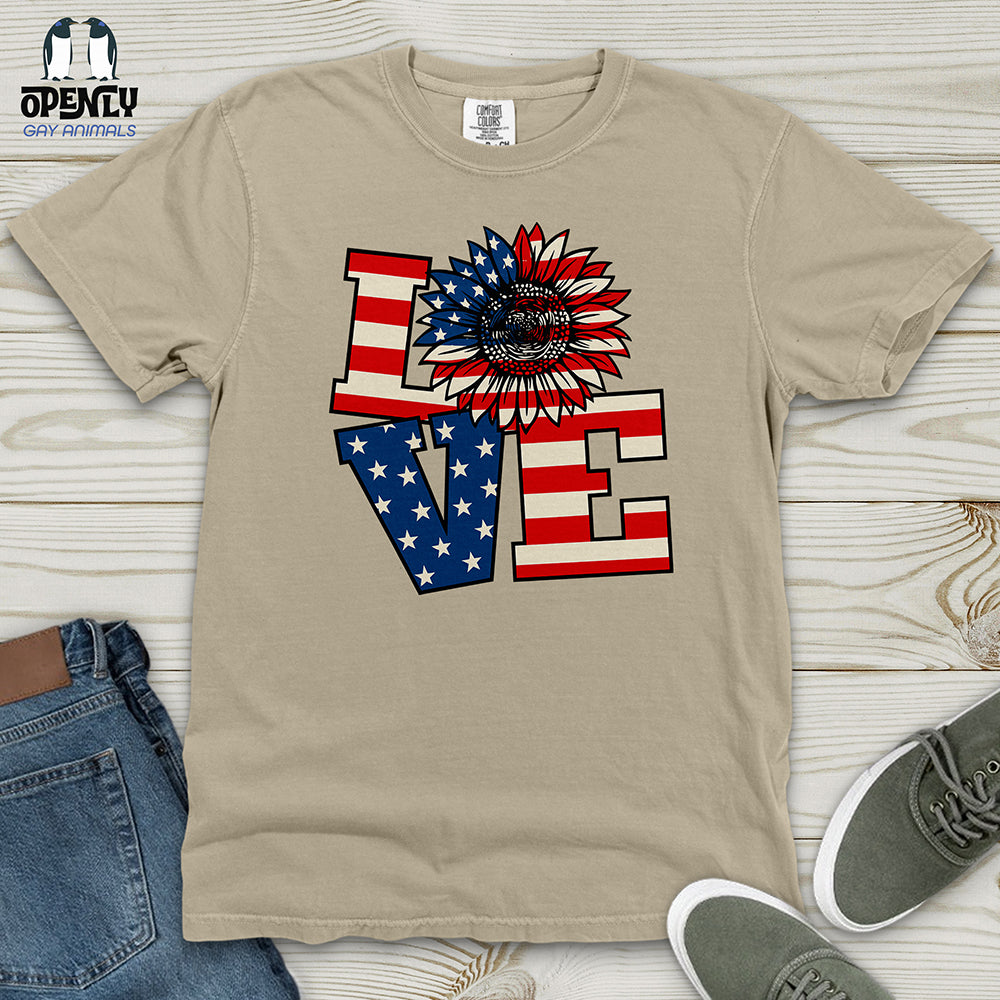 Liberty Love Floral Heavy Cotton Comfort Colors Tee Gift For Animal Lover