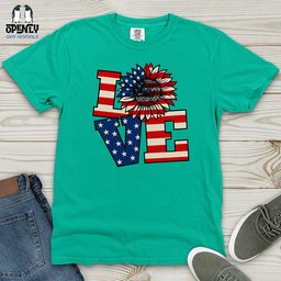 Liberty Love Floral Heavy Cotton Comfort Colors Tee Gift For Animal Lover