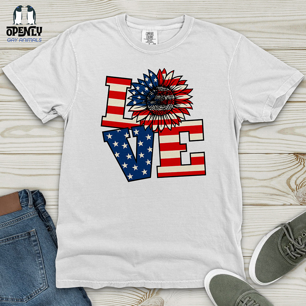 Liberty Love Floral Heavy Cotton Comfort Colors Tee Gift For Animal Lover