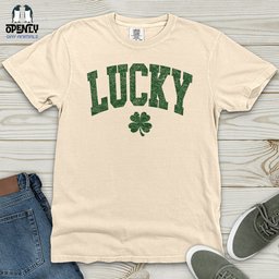 Lucky Shamrock Heavy Cotton Comfort Colors Tee Gift For Animal Lover