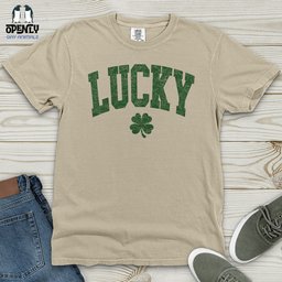 Lucky Shamrock Heavy Cotton Comfort Colors Tee Gift For Animal Lover