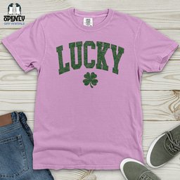 Lucky Shamrock Heavy Cotton Comfort Colors Tee Gift For Animal Lover