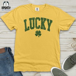 Lucky Shamrock Heavy Cotton Comfort Colors Tee Gift For Animal Lover