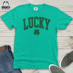 Lucky Shamrock Heavy Cotton Comfort Colors Tee Gift For Animal Lover