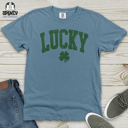 Lucky Shamrock Heavy Cotton Comfort Colors Tee Gift For Animal Lover