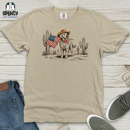 Memorial Day Cowboy Dog Heavy Cotton Comfort Colors Tee Gift For Dog Lover