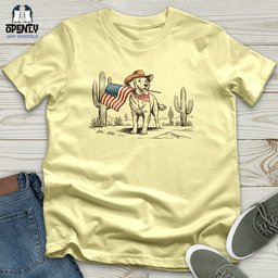 Memorial Day Cowboy Dog Softstyle Tee Gift For Dog Lover