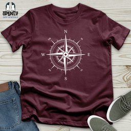 Minimalist White Compass Unisex T Shirt Gift For Animal Lover