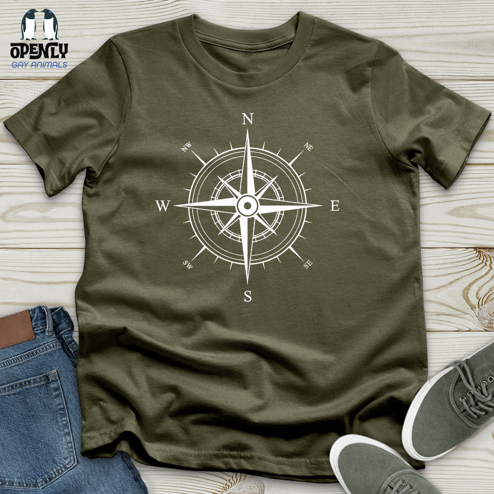Minimalist White Compass Unisex T Shirt Gift For Animal Lover