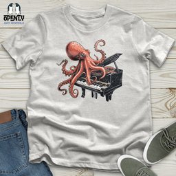 Octopus Piano Melody Unisex T Shirt Gift For Animal Lover