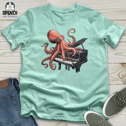 Octopus Piano Melody Unisex T Shirt Gift For Animal Lover