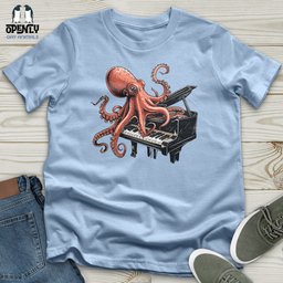 Octopus Piano Melody Unisex T Shirt Gift For Animal Lover