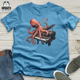 Octopus Piano Melody Unisex T Shirt Gift For Animal Lover