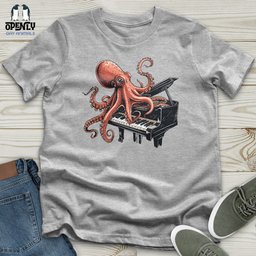 Octopus Piano Melody Unisex T Shirt Gift For Animal Lover