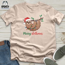 Merry Slothmas Unisex T Shirt Gift For Animal Lover