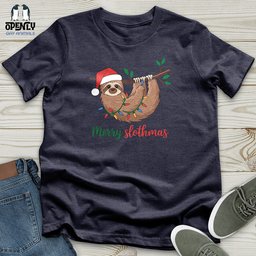 Merry Slothmas Unisex T Shirt Gift For Animal Lover