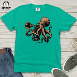 Octopus Trumpet Solo Heavy Cotton Comfort Colors Tee Gift For Animal Lover