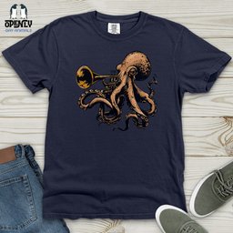 Octopus Trumpet Solo Heavy Cotton Comfort Colors Tee Gift For Animal Lover