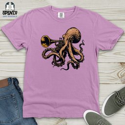 Octopus Trumpet Solo Heavy Cotton Comfort Colors Tee Gift For Animal Lover