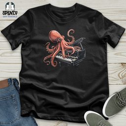Octopus Piano Melody Softstyle Tee Gift For Animal Lover