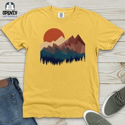 Mountain Landscape Heavy Cotton Comfort Colors Tee Gift For Animal Lover