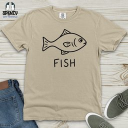 Minimalist Fish Heavy Cotton Comfort Colors Tee Gift For Animal Lover