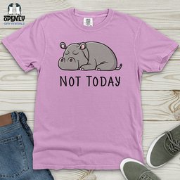 Not Today Hippo Heavy Cotton Comfort Colors Tee Gift For Animal Lover