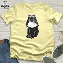 Nun Cat Softstyle Tee Gift For Cat Lover
