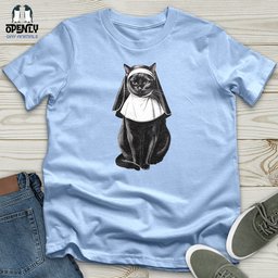 Nun Cat Softstyle Tee Gift For Cat Lover