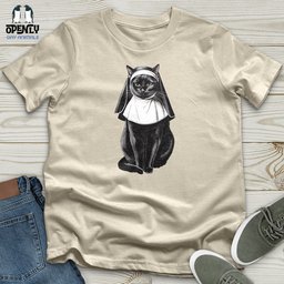 Nun Cat Softstyle Tee Gift For Cat Lover