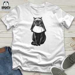 Nun Cat Softstyle Tee Gift For Cat Lover