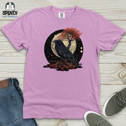 Mystical Raven Moon Heavy Cotton Comfort Colors Tee Gift For Animal Lover
