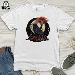 Mystical Raven Moon Heavy Cotton Comfort Colors Tee Gift For Animal Lover
