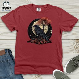 Mystical Raven Moon Heavy Cotton Comfort Colors Tee Gift For Animal Lover