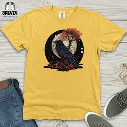 Mystical Raven Moon Heavy Cotton Comfort Colors Tee Gift For Animal Lover