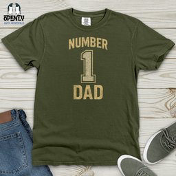 Number 1 Dad Heavy Cotton Comfort Colors Tee Gift For Dad