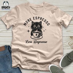 More Espresso Less Depresso Unisex T Shirt Gift For Animal Lover