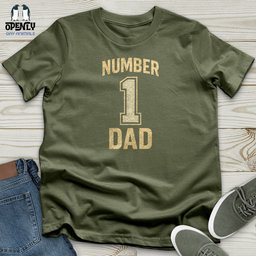 Number 1 Dad Softstyle Tee Gift For Dad