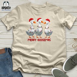 Merry Goosemas Softstyle Tee Gift For Animal Lover