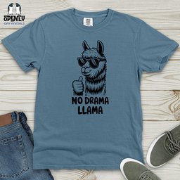 No Drama Llama Heavy Cotton Comfort Colors Tee Gift For Animal Lover