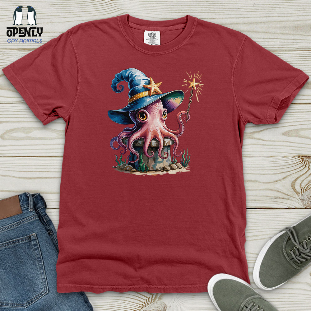 Octopus Wizard Heavy Cotton Comfort Colors Tee Gift For Animal Lover