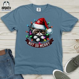 Not So Merry Heavy Cotton Comfort Colors Tee Gift For Animal Lover