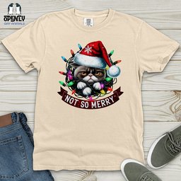 Not So Merry Heavy Cotton Comfort Colors Tee Gift For Animal Lover