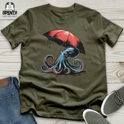 Octopus Holding Umbrella Unisex T Shirt Gift For Animal Lover