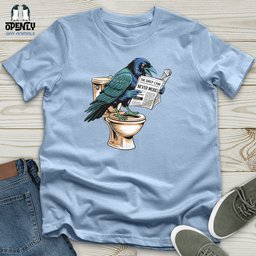 Raven Reading Newspaper Unisex T Shirt Gift For Animal Lover
