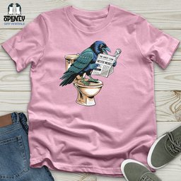Raven Reading Newspaper Unisex T Shirt Gift For Animal Lover